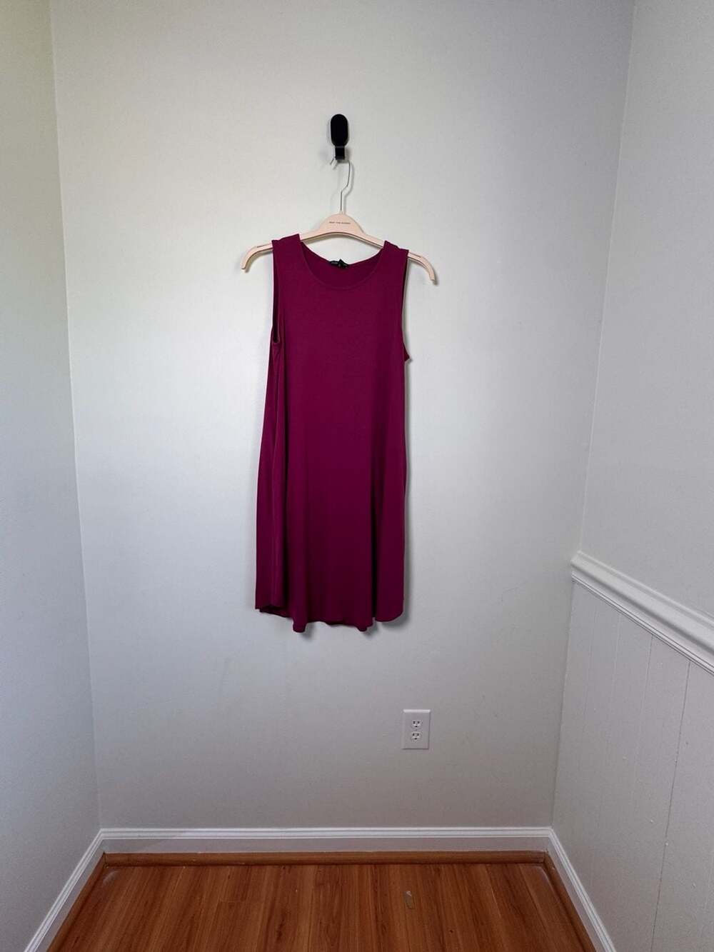 Eileen Fisher Sleeveless Jersey Swing Dress Magenta Size M